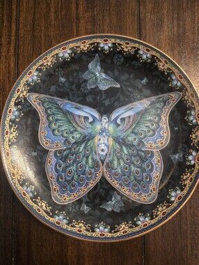The Bradford Exchange Decorative Peacock Butterfly Plate in Blue-Green